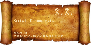 Knipl Klemencia névjegykártya